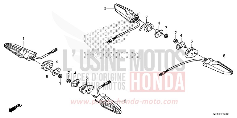 CLIGNOTANT de VFR1200X "Crosstourer" Méca PEARL COSMIC BLACK (NHA64) 2014